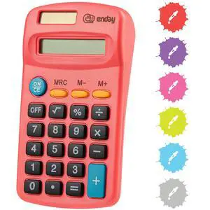 Calculator Red, Basic Small Solar and Battery Operated, Large Display Four Function, Auto Powered Handheld Calculator School and Kids Available in Green, Blue, Purple, Grey, Pink, 1 PK Calculator Red, Basic Small Solar and Battery Operated, Large Display Four Function, Auto Powered Handheld Calculator School and Kids Available in Green, Blue, Purple, Grey, Pink, 1 PK