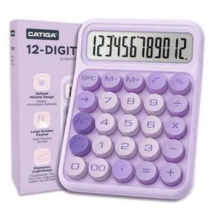 Mechanical Switch Calculator, Purple Calculator with 12 Digit Large LCD Display & Big Buttons for Office Desk, Classroom Math, Back to School Supplies, Cute Aesthetic Desk Accessories Mechanical Switch Calculator, Purple Calculator with 12 Digit Large LCD Display & Big Buttons for Office Desk, Classroom Math, Back to School Supplies, Cute Aesthetic Desk Accessories