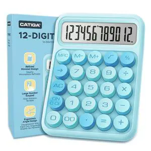 Mechanical Switch Calculator, Blue Calculator with 12 Digit Large LCD Display & Big Buttons for Office Desk, Classroom Math, Back to School Supplies, Cute Aesthetic Desk Accessories Mechanical Switch Calculator, Blue Calculator with 12 Digit Large LCD Display & Big Buttons for Office Desk, Classroom Math, Back to School Supplies, Cute Aesthetic Desk Accessories