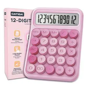 Mechanical Switch Calculator, Pink Calculator with 12 Digit Large LCD Display & Big Buttons for Office Desk, Classroom Math, Back to School Supplies, Cute Aesthetic Desk Accessories Mechanical Switch Calculator, Pink Calculator with 12 Digit Large LCD Display & Big Buttons for Office Desk, Classroom Math, Back to School Supplies, Cute Aesthetic Desk Accessories