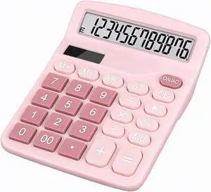 Cute Pink Desktop Calculator with Big Buttons, Dual Power Source | Solar and Battery, Large Display Screen - Perfect for Office, Teachers, and Students (Pink) Cute Pink Desktop Calculator with Big Buttons, Dual Power Source | Solar and Battery, Large Display Screen - Perfect for Office, Teachers, and Students (Pink)