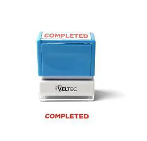 Premium Pre-Inked Message Stamp, Red Ink (Completed) Premium Pre-Inked Message Stamp, Red Ink (Completed)