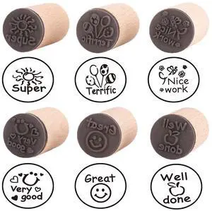 6pcs Round Wood Rubber Stamp for School Teachers English Toy Stamp Au116s1p1us1 6pcs Round Wood Rubber Stamp for School Teachers English Toy Stamp Au116s1p1us1