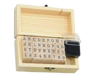 36 Pcs Wooden Rubber Stamps, 0.2 Inch Letter and Number for DIY Craft Card and Photo Album (B) 36 Pcs Wooden Rubber Stamps, 0.2 Inch Letter and Number for DIY Craft Card and Photo Album (B)