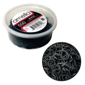 500 Count Small Rubber Bands for Hair ½" Black- Made in USA - Recloseable Container - Mini Hair Elastics for Braids, Ponytails, Cornrows & Twists Strong Hold Ponytail Holders 500 Count Small Rubber Bands for Hair ½" Black- Made in USA - Recloseable Container - Mini Hair Elastics for Braids, Ponytails, Cornrows & Twists Strong Hold Ponytail Holders