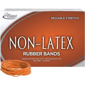 Rubber 37336#33 Non-Latex Rubber Bands, 1 lb Box Contains Approx. 720 Bands (3 1/2" x 1/8", Orange) Rubber 37336#33 Non-Latex Rubber Bands, 1 lb Box Contains Approx. 720 Bands (3 1/2" x 1/8", Orange)