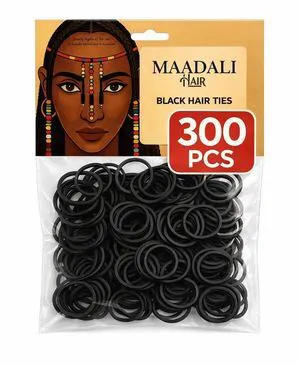 300 Black Hair Ties - Small Strong Rubber Bands for Thick, Curly & Afro Hair, Braids, Ponytails & Protective Styles - No Breakage Hair Elastics bands for Women & Girls 300 Black Hair Ties - Small Strong Rubber Bands for Thick, Curly & Afro Hair, Braids, Ponytails & Protective Styles - No Breakage Hair Elastics bands for Women & Girls