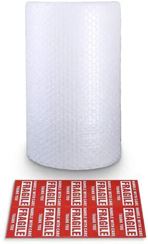Bubble Cushioning Wrap Rolls, 3/16" x 12" x 15' ft Total, Perforated Every 12" for Packaging, Shipping, Mailing Bubble Cushioning Wrap Rolls, 3/16" x 12" x 15' ft Total, Perforated Every 12" for Packaging, Shipping, Mailing
