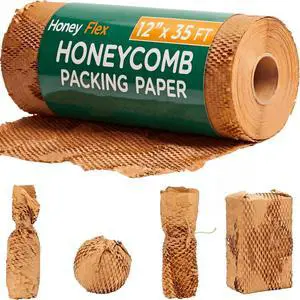 12" x 35FT Honeycomb Packing Paper Roll for Moving & Shipping Expandable Kraft Cushion Wrap for Small Business Packaging Eco Friendly Protective Packing Material 12" x 35FT Honeycomb Packing Paper Roll for Moving & Shipping Expandable Kraft Cushion Wrap for Small Business Packaging Eco Friendly Protective Packing Material