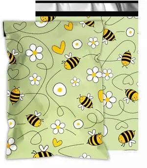 Poly Mailers 10x13 Inch, 25 Pack, Bee Self-Seal Shipping Bags | 2.4 mil polyethylene, self-seal closure, opaque inner layer, for clothing, boutiques, gifts, and small business shipping Poly Mailers 10x13 Inch, 25 Pack, Bee Self-Seal Shipping Bags | 2.4 mil polyethylene, self-seal closure, opaque inner layer, for clothing, boutiques, gifts, and small business shipping