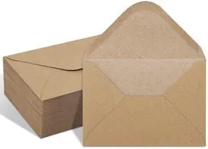 50 Pack Kraft 4x6 Envelopes, Contour Flap A4 Envelopes for Engagement Invites, Weddings Invitation, announcements, Baby shower, Perfect for RSVP Card 120gsm, 4.5 x 6.4 Inches - 100% Recycled 50 Pack Kraft 4x6 Envelopes, Contour Flap A4 Envelopes for Engagement Invites, Weddings Invitation, announcements, Baby shower, Perfect for RSVP Card 120gsm, 4.5 x 6.4 Inches - 100% Recycled