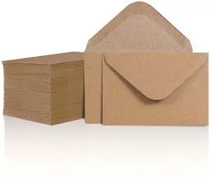 Mini Kraft Brown Envelopes - 100 Count, 4 x 2.7 Inches, Perfect for Gift Cards, Weddings, Business, Birthdays Mini Kraft Brown Envelopes - 100 Count, 4 x 2.7 Inches, Perfect for Gift Cards, Weddings, Business, Birthdays