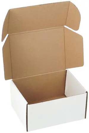 8"x6"x4" Shipping Boxes Set of 5, White Corrugated Cardboard Box Literature Mailer 8"x6"x4" Shipping Boxes Set of 5, White Corrugated Cardboard Box Literature Mailer