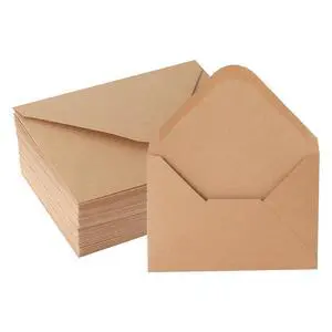 V-flap Kraft Envelopes, 50 Pack, 4 x 6 Inch, A4 Envelopes, Card Envelopes, Brown Envelopes, Kraft Paper Envelopes for Invitations, Postcard Envelopes, Water Base Adhesive, Gummed Flap V-flap Kraft Envelopes, 50 Pack, 4 x 6 Inch, A4 Envelopes, Card Envelopes, Brown Envelopes, Kraft Paper Envelopes for Invitations, Postcard Envelopes, Water Base Adhesive, Gummed Flap