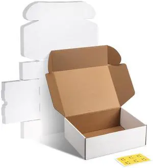 12x9x4 inches Shipping Boxes Set of 6, White Corrugated Cardboard Mailer Box for Packing, Mailing, Small Business 12x9x4 inches Shipping Boxes Set of 6, White Corrugated Cardboard Mailer Box for Packing, Mailing, Small Business