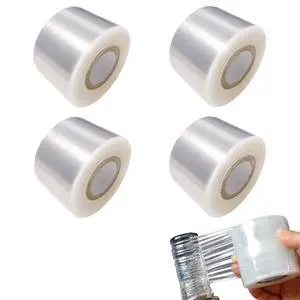 4 Pcs Mini Stretch Wrap Film, 1.57" x 656 FT Hand Stretch Wrap Roll, Mini Clear Unheated Shrink Wrap for Securing Small Bottles Jars Cans Tin Seal Packing & Gift Wrap Rolls 4 Pcs Mini Stretch Wrap Film, 1.57" x 656 FT Hand Stretch Wrap Roll, Mini Clear Unheated Shrink Wrap for Securing Small Bottles Jars Cans Tin Seal Packing & Gift Wrap Rolls