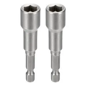 2pcs Nut Driver Drill Bit 9mm Metric Socket 1/4" Hex Shank 2.56" (65mm) Magnetic 6-Point Sockets Quick Change Cr-V Steel Bolt Setters for Power Drill Drivers, Gray 2pcs Nut Driver Drill Bit 9mm Metric Socket 1/4" Hex Shank 2.56" (65mm) Magnetic 6-Point Sockets Quick Change Cr-V Steel Bolt Setters for Power Drill Drivers, Gray