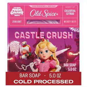 Old Spice Bar Soap for Men, x The Super Mario Galaxy Movie, Cold Pressed with Grit, Made with Natural Oils & Plant Based Cleanser, Celestial Citrus with Sweet Citrus & Berries Scent, 5.0 oz Old Spice Bar Soap for Men, x The Super Mario Galaxy Movie, Cold Pressed with Grit, Made with Natural Oils & Plant Based Cleanser, Celestial Citrus with Sweet Citrus & Berries Scent, 5.0 oz