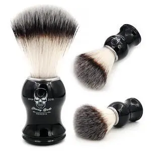 Shaving Brush for Men, Black Handle Men's Shave Cream & Soap Brush (skull) | Black Handle, Synthetic Hair, Small Travel Size, Skull Print Shaving Brush for Men, Black Handle Men's Shave Cream & Soap Brush (skull) | Black Handle, Synthetic Hair, Small Travel Size, Skull Print