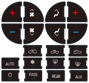 PAWACA AC Dash Accents Button Sticker Repair Kit for Fixing Ruined Faded A/C Control Buttons - Decal Replacement Fits Select 07-15 GM Vehicles - Car SUV AccessoriesSuburban, Chevy Tahoe...(2 PCs) PAWACA AC Dash Accents Button Sticker Repair Kit for Fixing Ruined Faded A/C Control Buttons - Decal Replacement Fits Select 07-15 GM Vehicles - Car SUV AccessoriesSuburban, Chevy Tahoe...(2 PCs)