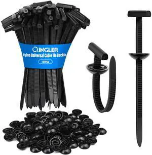 QINGLER Upgrade 50PCS Nylon Universal Cable Tie Buckle, Zip Tie Clips | Both-side Self-Locking High-strength Auto Parts Fastener for Car Fender Trunk Repair, Bumper Retainer, Wire Bundling QINGLER Upgrade 50PCS Nylon Universal Cable Tie Buckle, Zip Tie Clips | Both-side Self-Locking High-strength Auto Parts Fastener for Car Fender Trunk Repair, Bumper Retainer, Wire Bundling