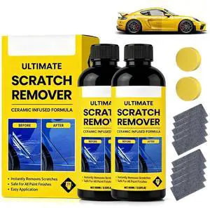 2Pcs Scratch Remover, 3.53 Fl Oz Plastic Polish Scratchs Removers, Professional Grade Car Scratch Repair Remover, All Paint Colors Polishing Kit, Quick Repair Scratches and Restore Shine 2Pcs Scratch Remover, 3.53 Fl Oz Plastic Polish Scratchs Removers, Professional Grade Car Scratch Repair Remover, All Paint Colors Polishing Kit, Quick Repair Scratches and Restore Shine
