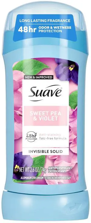 Deodorant For Women, Sweet Pea and Violet, Antiperspirant & Deodorant Stick 48-hour Odor and Wetness Protection for Women 2.6 oz Deodorant For Women, Sweet Pea and Violet, Antiperspirant & Deodorant Stick 48-hour Odor and Wetness Protection for Women 2.6 oz