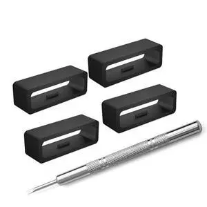 Watch Band Loop Fixing Rings 22mm, Rubber Watch Strap Keeper 4pcs with Tools,Security Connector Watch Bands Loops Secure Holder Fastener Ring Replacement for Smart Watch Accessories Watch Band Loop Fixing Rings 22mm, Rubber Watch Strap Keeper 4pcs with Tools,Security Connector Watch Bands Loops Secure Holder Fastener Ring Replacement for Smart Watch Accessories