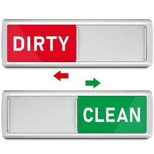 PSLER Dishwasher Magnet Clean Dirty Sign - Acrylic Slider Indicator Silver | Clean Dirty Magnetic Indicator for Dishwasher & Refrigerator, Kitchen Decor for Apartment, Home, Housewarming Gift PSLER Dishwasher Magnet Clean Dirty Sign - Acrylic Slider Indicator Silver | Clean Dirty Magnetic Indicator for Dishwasher & Refrigerator, Kitchen Decor for Apartment, Home, Housewarming Gift
