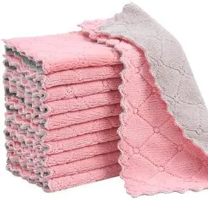 11Pack Kitchen Dish Cloths Reusable Dish Towels,Super Absorbent Coral Velvet Cleaning Cloths for Cleaning Tableware, Kitchen, Bathroom(Pink grey10 x 6") 11Pack Kitchen Dish Cloths Reusable Dish Towels,Super Absorbent Coral Velvet Cleaning Cloths for Cleaning Tableware, Kitchen, Bathroom(Pink grey10 x 6")