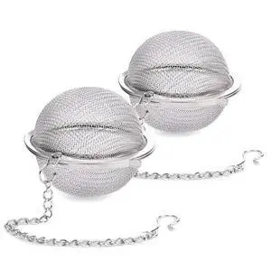 2Pcs Stainless Steel Tea Infuser Strainer, 2.04 Inch Fine Mesh Ball | Metal Fine Mesh Tea Spice Ball for Loose Leaf Tea, Tea Filter with Chain Hook, Tea Interval Diffuser for Spices, Seasonings 2Pcs Stainless Steel Tea Infuser Strainer, 2.04 Inch Fine Mesh Ball | Metal Fine Mesh Tea Spice Ball for Loose Leaf Tea, Tea Filter with Chain Hook, Tea Interval Diffuser for Spices, Seasonings