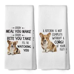 Funny Corgi Gifts Kitchen Dish Towels Set of 2, Dog Lovers Mom Gifts for Women, Dog Kitchen Decor, Dogs Pet Puppy Decor Hand Towels Tea Towel Decorations, 16x24inch Funny Corgi Gifts Kitchen Dish Towels Set of 2, Dog Lovers Mom Gifts for Women, Dog Kitchen Decor, Dogs Pet Puppy Decor Hand Towels Tea Towel Decorations, 16x24inch
