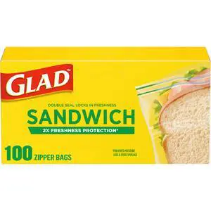 Zipper Food Storage Plastic Bags, Sandwich, 100 Count (Package May Vary) Zipper Food Storage Plastic Bags, Sandwich, 100 Count (Package May Vary)