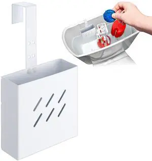 1 Pcs Large Size 4.33 x 4.33 x 1.38 Inch Stainless Steel Toilet Tank Cleaning Tablet Holder with Adjustable Hook to Hang Toilet Cleaner Box (White) 1 Pcs Large Size 4.33 x 4.33 x 1.38 Inch Stainless Steel Toilet Tank Cleaning Tablet Holder with Adjustable Hook to Hang Toilet Cleaner Box (White)