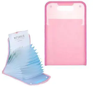 Documents Storage Organ Bag with Handle, 13 Layers A4 Size Plastic 14.5 Inch x 9.5 Inch Transparent Twill File Folder Envelopes with Snap Closure (Pink) Documents Storage Organ Bag with Handle, 13 Layers A4 Size Plastic 14.5 Inch x 9.5 Inch Transparent Twill File Folder Envelopes with Snap Closure (Pink)
