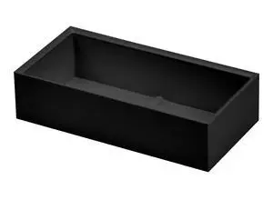 Konnect Wide Accessory Tray, Desk Organizer, Storage, Black | A short built-in divider splits this open-top bin into two sections, and it stacks with other pieces in the same system. Konnect Wide Accessory Tray, Desk Organizer, Storage, Black | A short built-in divider splits this open-top bin into two sections, and it stacks with other pieces in the same system.