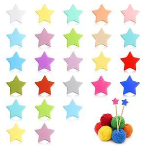 25 PCS Star Knitting Needle Stoppers, Silicone Point Protectors Accessories Cute Needle Minder Point Protectors for Crochet, DIY Crafting Supplies 25 PCS Star Knitting Needle Stoppers, Silicone Point Protectors Accessories Cute Needle Minder Point Protectors for Crochet, DIY Crafting Supplies