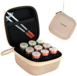 9 Slots 10ml Peptide Case, Vial Holder, Vial Case for Fridge and Travel, Fits 5ml10ml Standard Vials, Diabetic Supplies (Case Only, Gold) 9 Slots 10ml Peptide Case, Vial Holder, Vial Case for Fridge and Travel, Fits 5ml10ml Standard Vials, Diabetic Supplies (Case Only, Gold)