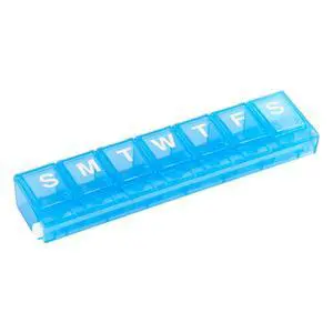 EZY DOSE Weekly (7-Day) Pill Planner, Medicine Case, Vitamin Organizer Box, Small Locking Compartments to Secure Prescription Medication and Prevent Accidental Spilling, Blue EZY DOSE Weekly (7-Day) Pill Planner, Medicine Case, Vitamin Organizer Box, Small Locking Compartments to Secure Prescription Medication and Prevent Accidental Spilling, Blue