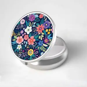 Pill Case, 3 Compartment Portable Travel Pill Box, Pillbox Organizer | Cute Small Medicine Storage Container, Purse Accessories for Women, Men, Pill Case-Flower Pill Case, 3 Compartment Portable Travel Pill Box, Pillbox Organizer | Cute Small Medicine Storage Container, Purse Accessories for Women, Men, Pill Case-Flower