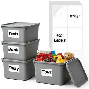 160 Pcs 4x6 Removable Storage Bin Labels, Blank Organizing Stickers | Easy Peel, No Residue, Waterproof, Oil-Resistant, Large Easy to Write Area for Home, Office, School, and Business 160 Pcs 4x6 Removable Storage Bin Labels, Blank Organizing Stickers | Easy Peel, No Residue, Waterproof, Oil-Resistant, Large Easy to Write Area for Home, Office, School, and Business