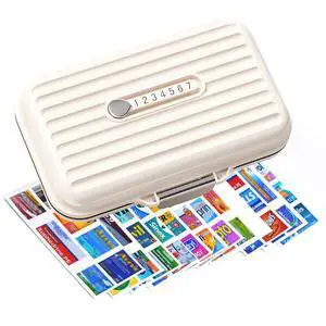 Pill Organizer Box with Medicine Labels, Pearly White L, Pill Case | 7 Compartments Portable Daily Medication Organizer Storage Pill Container for Pocket Pharmacy Pill Organizer Box with Medicine Labels, Pearly White L, Pill Case | 7 Compartments Portable Daily Medication Organizer Storage Pill Container for Pocket Pharmacy