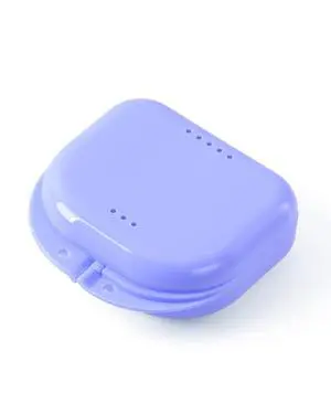 Retainer Case With Vent Holes, Orthodontic Mouth Guard Case, Purple | Dental Storage Container Plastic, Mouth Guard Holder with Snap Lock Retainer Case With Vent Holes, Orthodontic Mouth Guard Case, Purple | Dental Storage Container Plastic, Mouth Guard Holder with Snap Lock