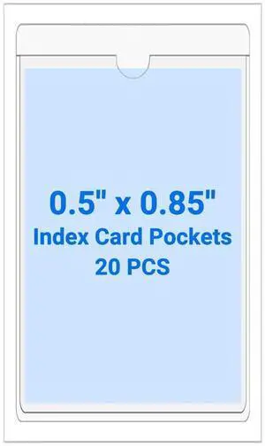 20 PCS Clear Self Adhesive Plastic Label Pockets, Top Loading Business & Library Index Card Holders, Peel and Stick Sleeves for Storage Bins, Totes, Binders and Drawers (0.5 x 0.85 Inch) 20 PCS Clear Self Adhesive Plastic Label Pockets, Top Loading Business & Library Index Card Holders, Peel and Stick Sleeves for Storage Bins, Totes, Binders and Drawers (0.5 x 0.85 Inch)