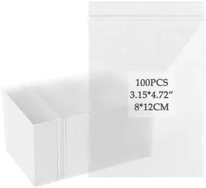 100 Pack 3.15" x 4.72" Plastic Bags, Resealable Zipper Clear Plastic Bags for Jewelry, Clear Storage Poly Bag for Package, Candy, Pill 100 Pack 3.15" x 4.72" Plastic Bags, Resealable Zipper Clear Plastic Bags for Jewelry, Clear Storage Poly Bag for Package, Candy, Pill