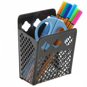 Magnetic Pen Holder, Mesh Metal Strong Magnet Dry Erase Marker Holder | Pencil Organizer Small Items Basket for Refrigerator, Whiteboard, Locker Accessories-Pack of 1, Black Magnetic Pen Holder, Mesh Metal Strong Magnet Dry Erase Marker Holder | Pencil Organizer Small Items Basket for Refrigerator, Whiteboard, Locker Accessories-Pack of 1, Black