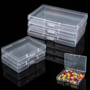 5Pcs Small Plastic Containers with Lids, Clear Storage Boxes for Small Items, Transparent Organizer Case for Beads Jewelry Craft Supplies, 2 Sizes 5Pcs Small Plastic Containers with Lids, Clear Storage Boxes for Small Items, Transparent Organizer Case for Beads Jewelry Craft Supplies, 2 Sizes