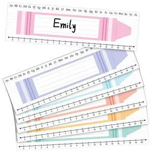 Gueevin 48 Pcs Crayons Name Tags Colorful Crayon Label Stickers 9.5 x 2.5 Inch Student Desk Name Plates for Back to School Classroom Desk Wall Decor, 1st-3rd Grade Kindergarten Preschool Must Haves Gueevin 48 Pcs Crayons Name Tags Colorful Crayon Label Stickers 9.5 x 2.5 Inch Student Desk Name Plates for Back to School Classroom Desk Wall Decor, 1st-3rd Grade Kindergarten Preschool Must Haves