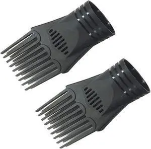 2Pcs Black Plastic Universal Blow Hair Dryer Comb Attachment for Straightening, Detangling - Nozzle Hairdressing Salon Comb,Styling Tools and Appliances for Curly, Natural Hair 2Pcs Black Plastic Universal Blow Hair Dryer Comb Attachment for Straightening, Detangling - Nozzle Hairdressing Salon Comb,Styling Tools and Appliances for Curly, Natural Hair