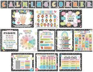 24Pcs Calming Corner Posters Composition Notebook Classroom Decor Feeling Wheel Chart Emotion Coping Skills Poster Educational Mental Health Wall Art for Therapy Office Decor Calm Down Corner Supplies 24Pcs Calming Corner Posters Composition Notebook Classroom Decor Feeling Wheel Chart Emotion Coping Skills Poster Educational Mental Health Wall Art for Therapy Office Decor Calm Down Corner Supplies